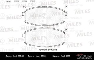 Комплект тормозных колодок (дисковый тормоз) MILES E100053