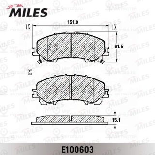 Комплект тормозных колодок (дисковый тормоз) MILES E100603