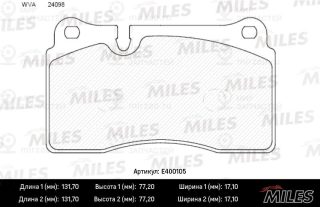 Комплект тормозных колодок (дисковый тормоз) MILES E400105