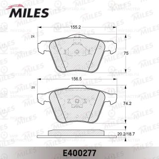 Комплект тормозных колодок (дисковый тормоз) MILES E400277