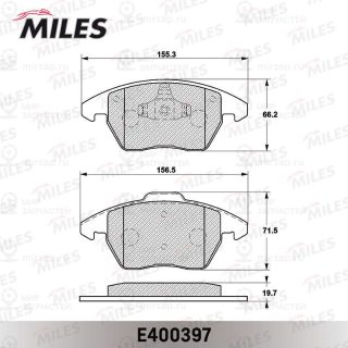 Комплект тормозных колодок (дисковый тормоз) MILES E400397