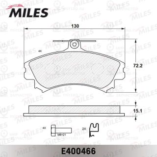 Комплект тормозных колодок (дисковый тормоз) MILES E400466