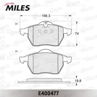 Комплект тормозных колодок (дисковый тормоз) MILES E400477