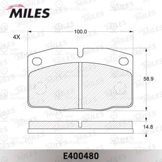 Комплект тормозных колодок (дисковый тормоз) MILES E400480