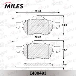 Комплект тормозных колодок (дисковый тормоз) MILES E400493