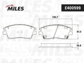 Комплект тормозных колодок (дисковый тормоз) MILES E400599