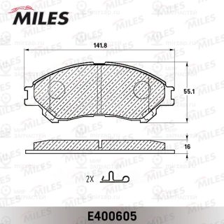 Комплект тормозных колодок (дисковый тормоз) MILES E400605