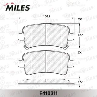Комплект тормозных колодок (дисковый тормоз) MILES E410311