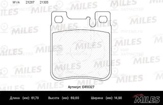 Комплект тормозных колодок (дисковый тормоз) MILES E410327