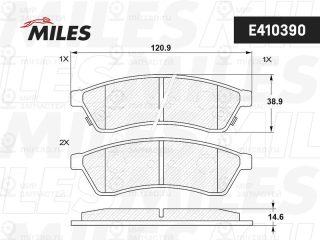 Комплект тормозных колодок (дисковый тормоз) MILES E410390