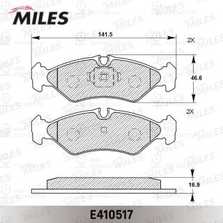 Комплект тормозных колодок (дисковый тормоз) MILES E410517