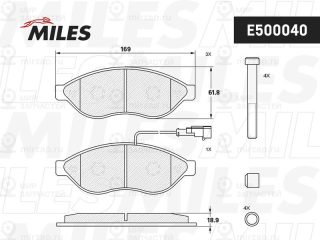 Комплект тормозных колодок (дисковый тормоз) MILES E500040