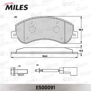 Комплект тормозных колодок (дисковый тормоз) MILES E500091