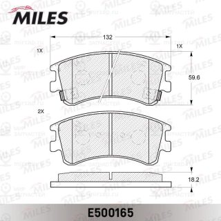 Комплект тормозных колодок (дисковый тормоз) MILES E500165