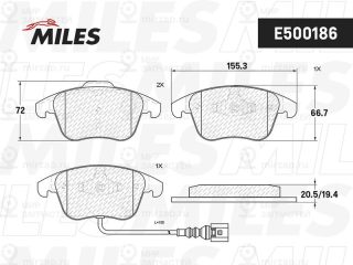 Комплект тормозных колодок (дисковый тормоз) MILES E500186