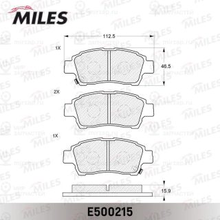 Комплект тормозных колодок (дисковый тормоз) MILES E500215