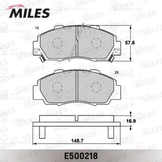 Комплект тормозных колодок (дисковый тормоз) MILES E500218