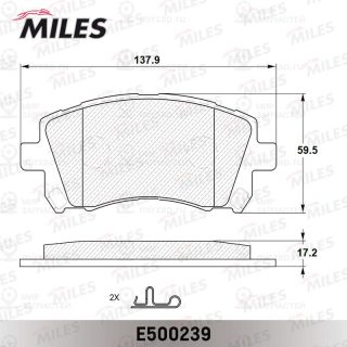 Комплект тормозных колодок (дисковый тормоз) MILES E500239