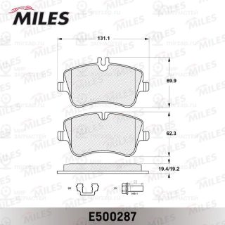 Комплект тормозных колодок (дисковый тормоз) MILES E500287