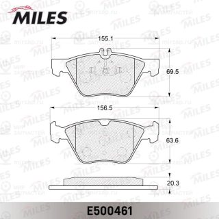 Комплект тормозных колодок (дисковый тормоз) MILES E500461
