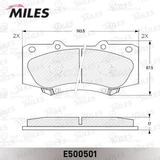 Комплект тормозных колодок (дисковый тормоз) MILES E500501