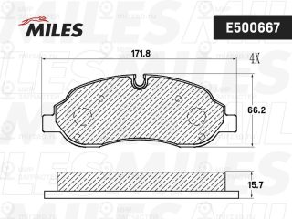 Комплект тормозных колодок (дисковый тормоз) MILES E500667