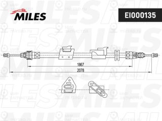 Трос стояночного тормоза MILES EI000135