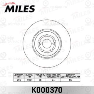 Тормозной диск MILES K000370
