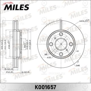 Тормозной диск MILES K001657