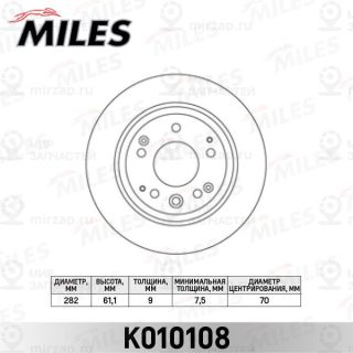 Тормозной диск MILES K010108