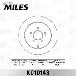 Тормозной диск MILES K010143