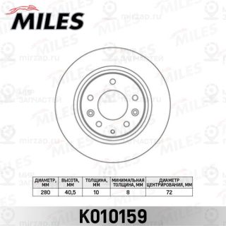 Тормозной диск MILES K010159
