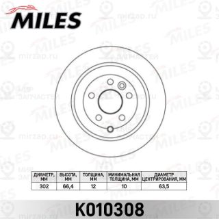 Тормозной диск MILES K010308