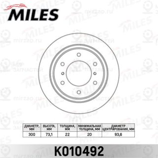 Тормозной диск MILES K010492