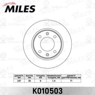 Тормозной диск MILES K010503