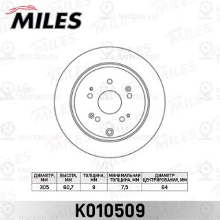Тормозной диск MILES K010509