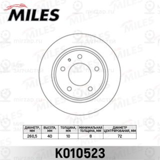 Тормозной диск MILES K010523