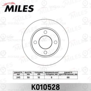 Тормозной диск MILES K010528