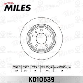 Тормозной диск MILES K010539