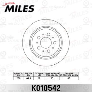 Тормозной диск MILES K010542