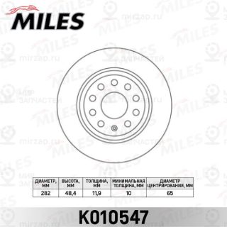 Тормозной диск MILES K010547