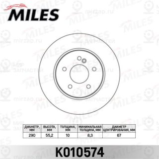 Тормозной диск MILES K010574