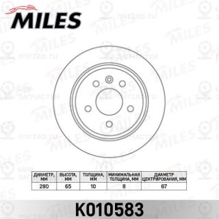 Тормозной диск MILES K010583