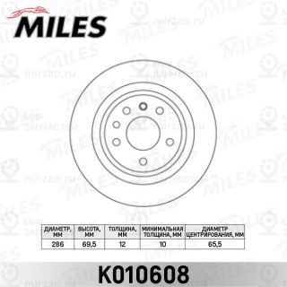 Тормозной диск MILES K010608