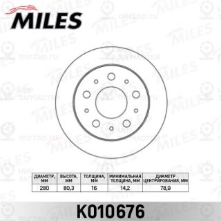 Тормозной диск MILES K010676