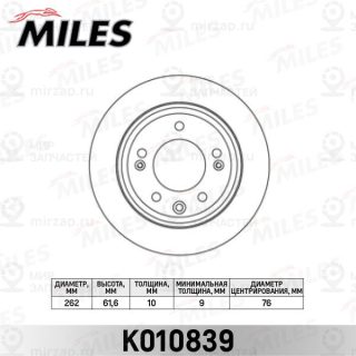 Тормозной диск MILES K010839