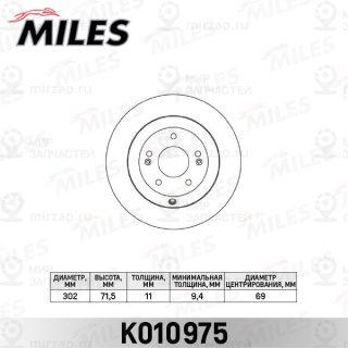 Тормозной диск MILES K010975