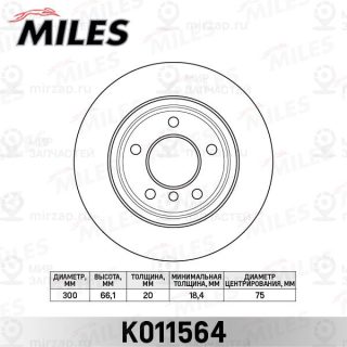 Тормозной диск MILES K011564