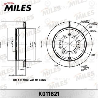 Тормозной диск MILES K011621