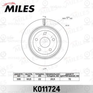 Тормозной диск MILES K011724